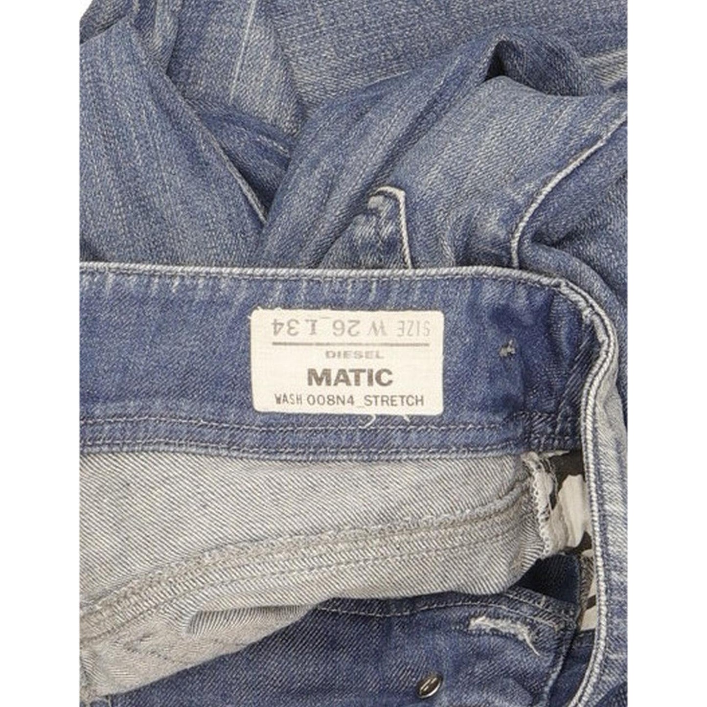 Diesel Matic 008N4 Women Blue Straight Slim Stretch Jeans W26 L34