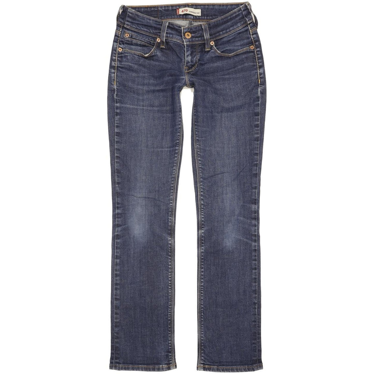 Levi's 470 Women Blue Straight Slim Stretch Jeans W28 L31