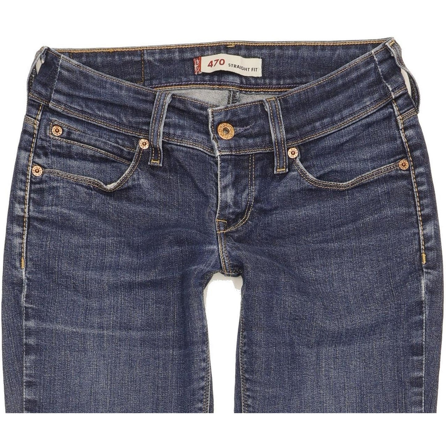 Levi's 470 Women Blue Straight Slim Stretch Jeans W28 L31