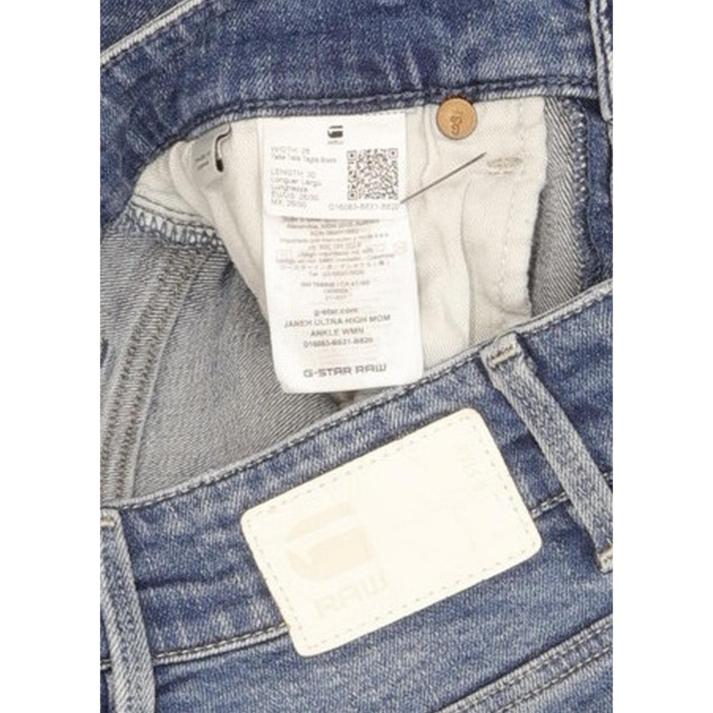 G-Star Janeh Ultra Blue Skinny Slim Mom Stretch Jeans High Waisted W26 L30