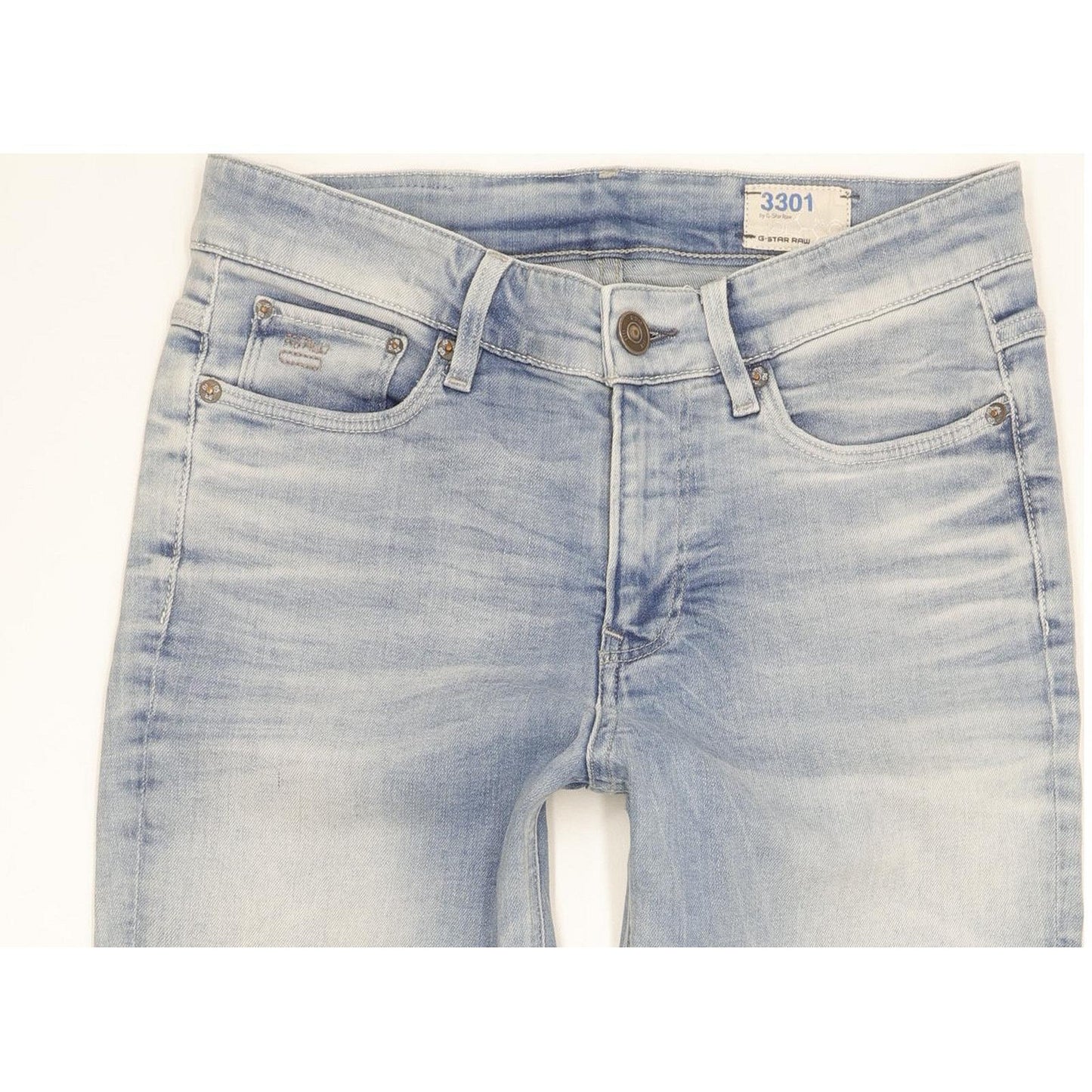 G-Star 3301 Women Blue Tapered Slim Stretch Jeans W26 L27