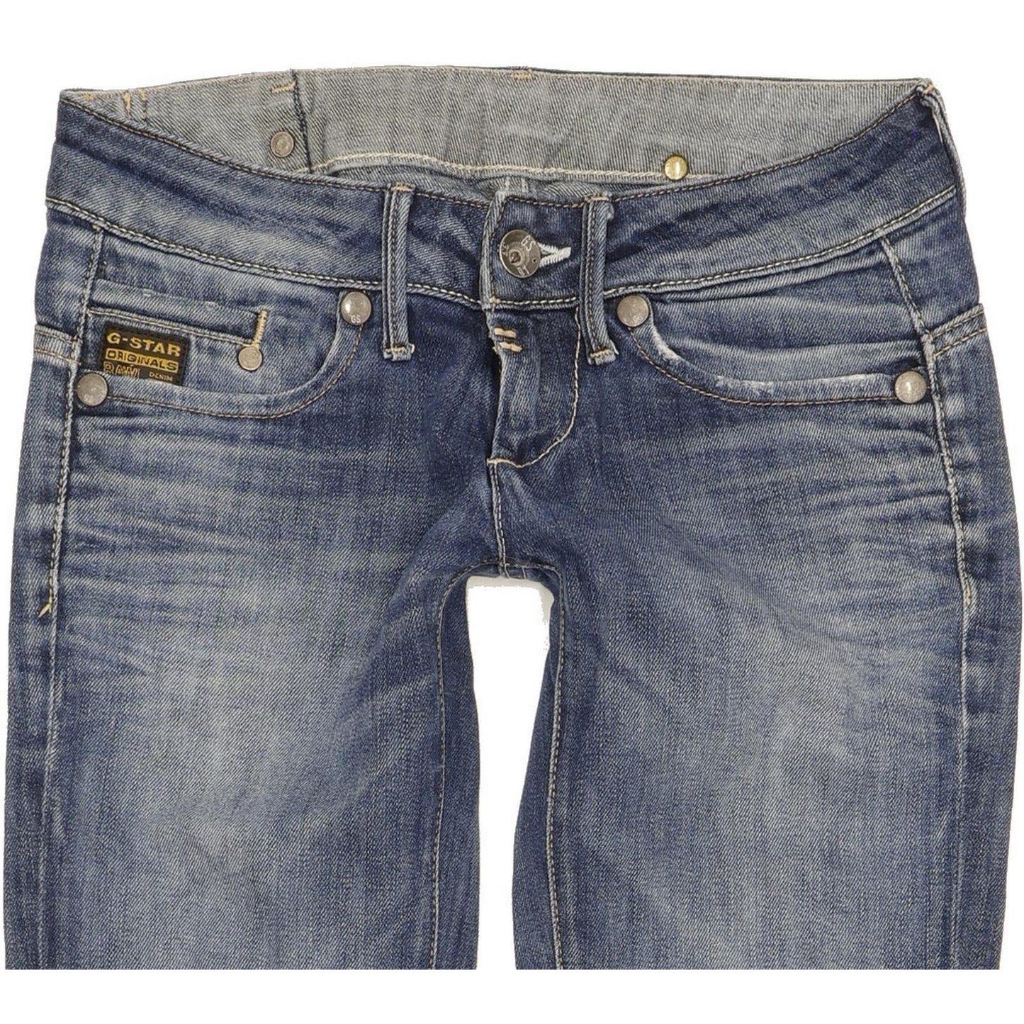 G-Star Midge Women Blue Straight Slim Stretch Jeans W25 L31
