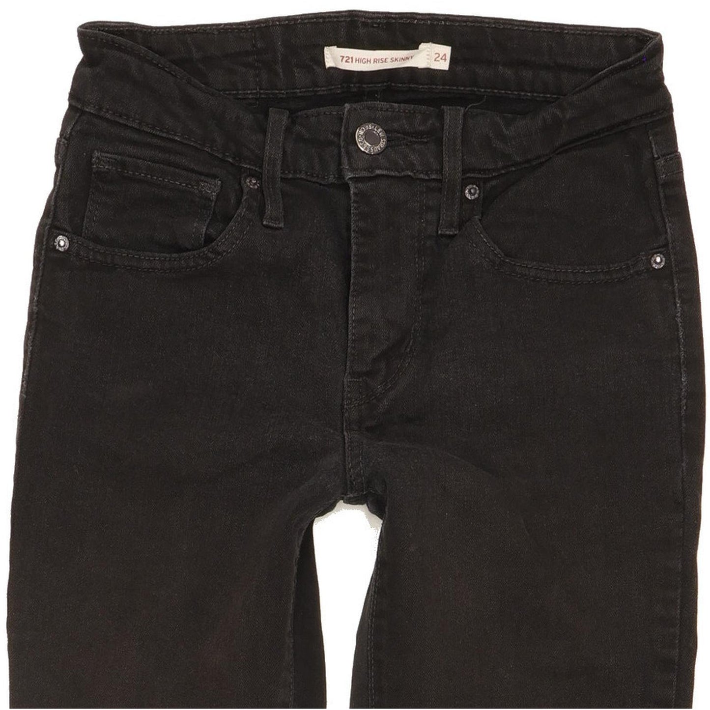 Levi's 721 Women Black Skinny Slim Stretch Jeans W24 L29