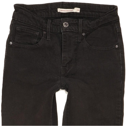 Levi's 721 Women Black Skinny Slim Stretch Jeans W24 L29