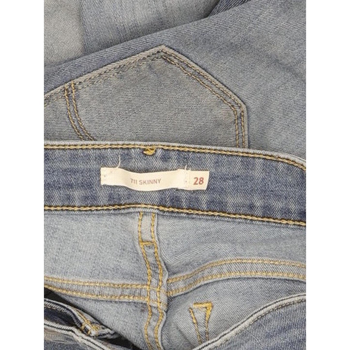 Levi's 711 Women Blue Skinny Slim Stretch Jeans W28 L30