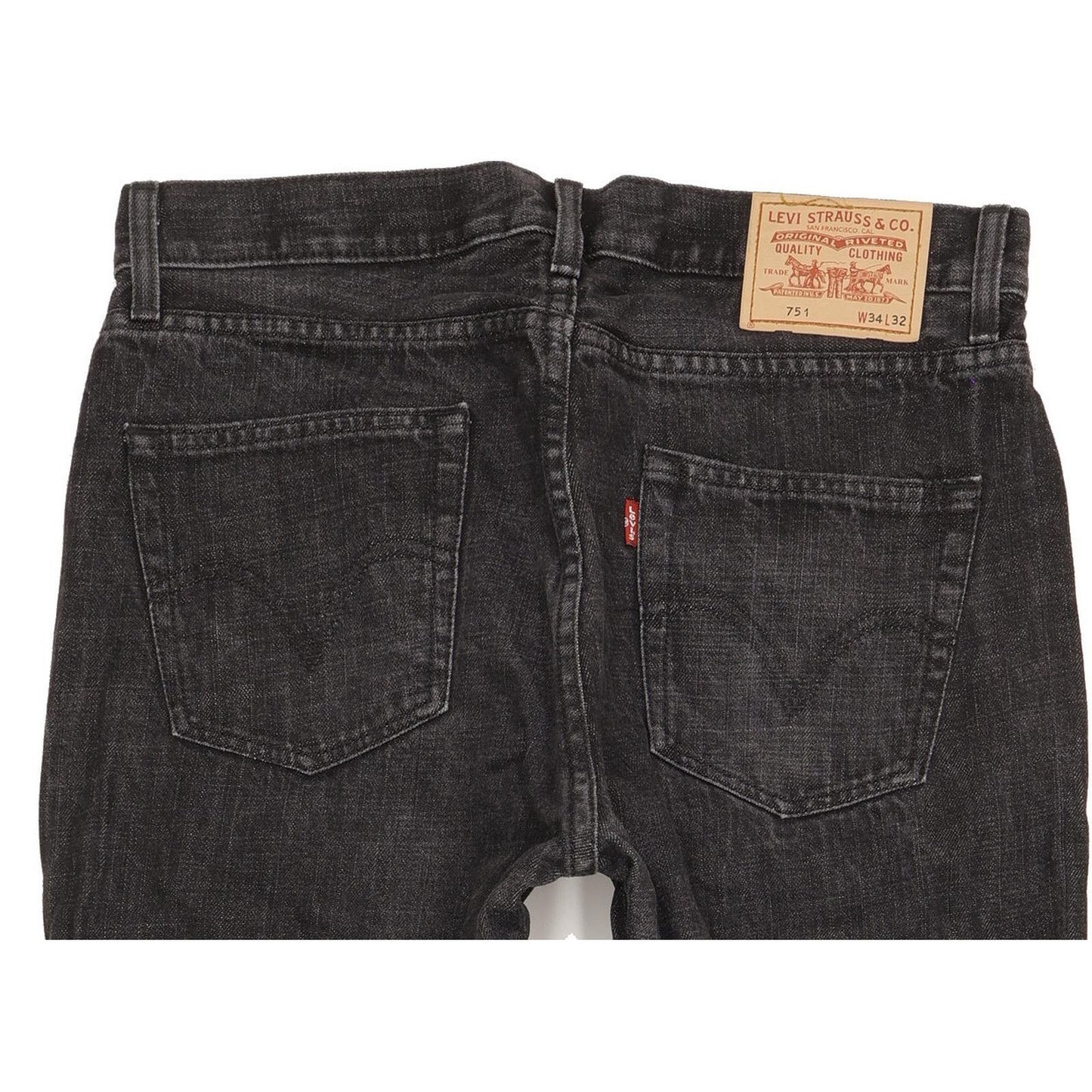 Levi's 751 Men Black Straight Regular Jeans W34 L31
