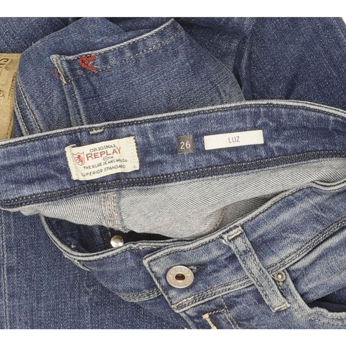 Replay Luz Women Blue Skinny Slim Stretch Jeans W26 L34