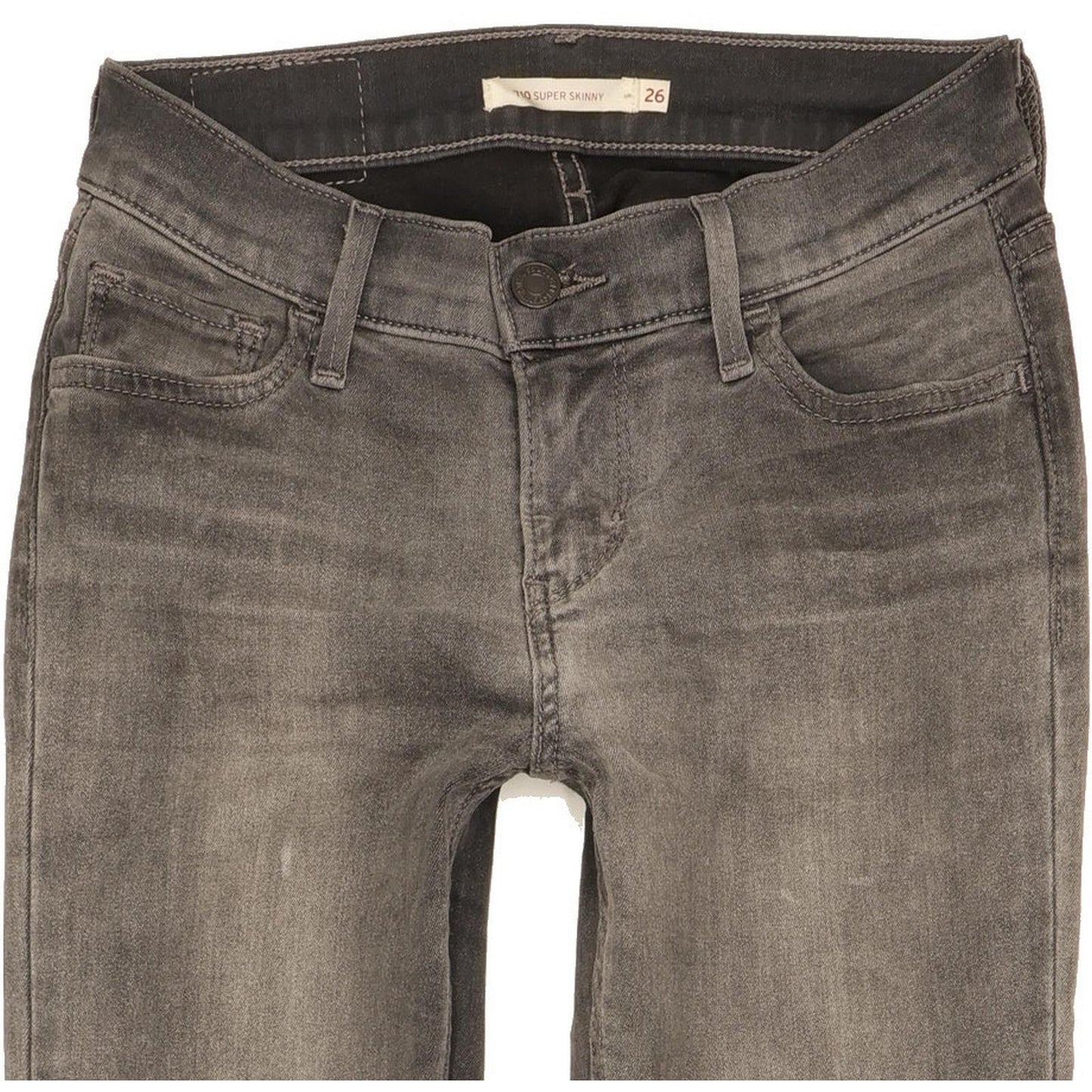 Levi's 710 Super Women Grey Skinny Slim Stretch Jeans W26 L30