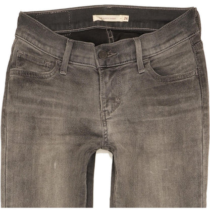 Levi's 710 Super Women Grey Skinny Slim Stretch Jeans W26 L30