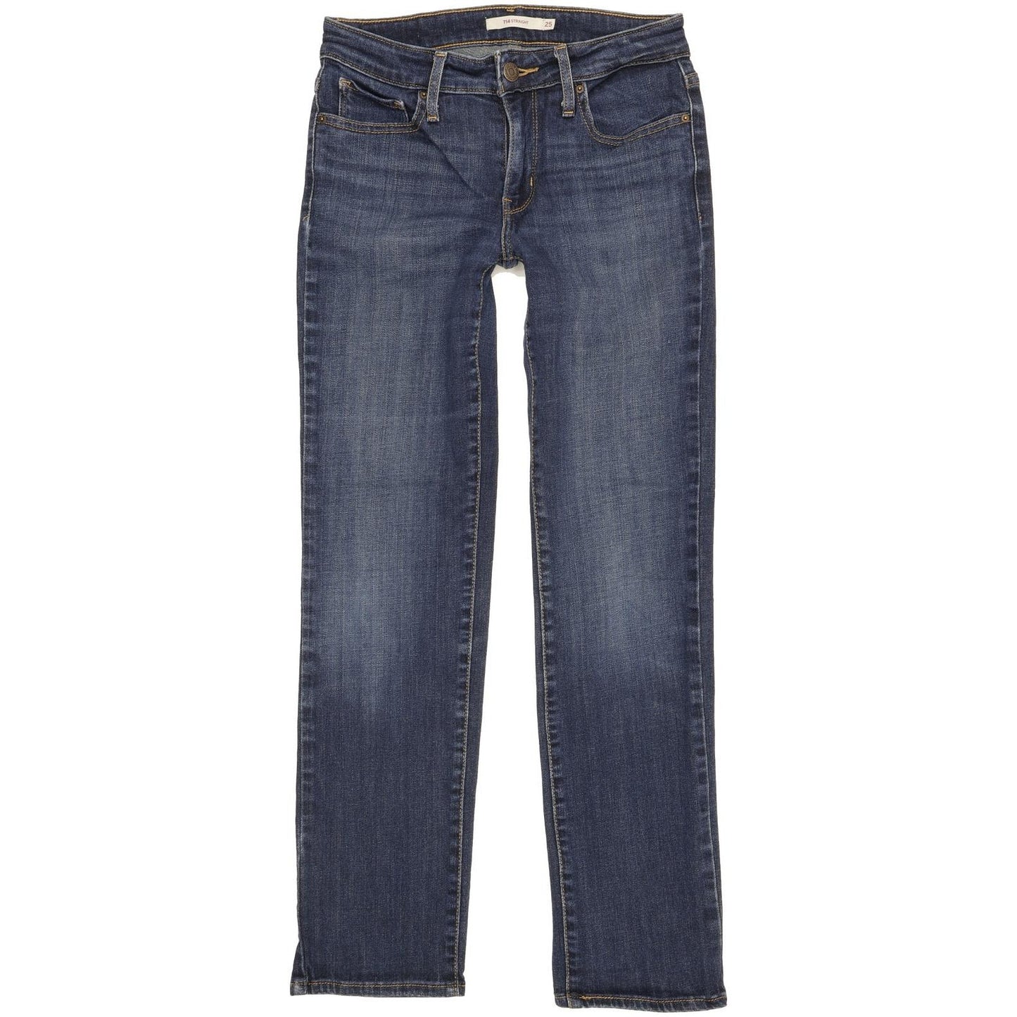 Levi's 714 Women Blue Straight Slim Stretch Jeans W25 L28