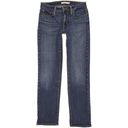 Levi's 714 Women Blue Straight Slim Stretch Jeans W25 L28
