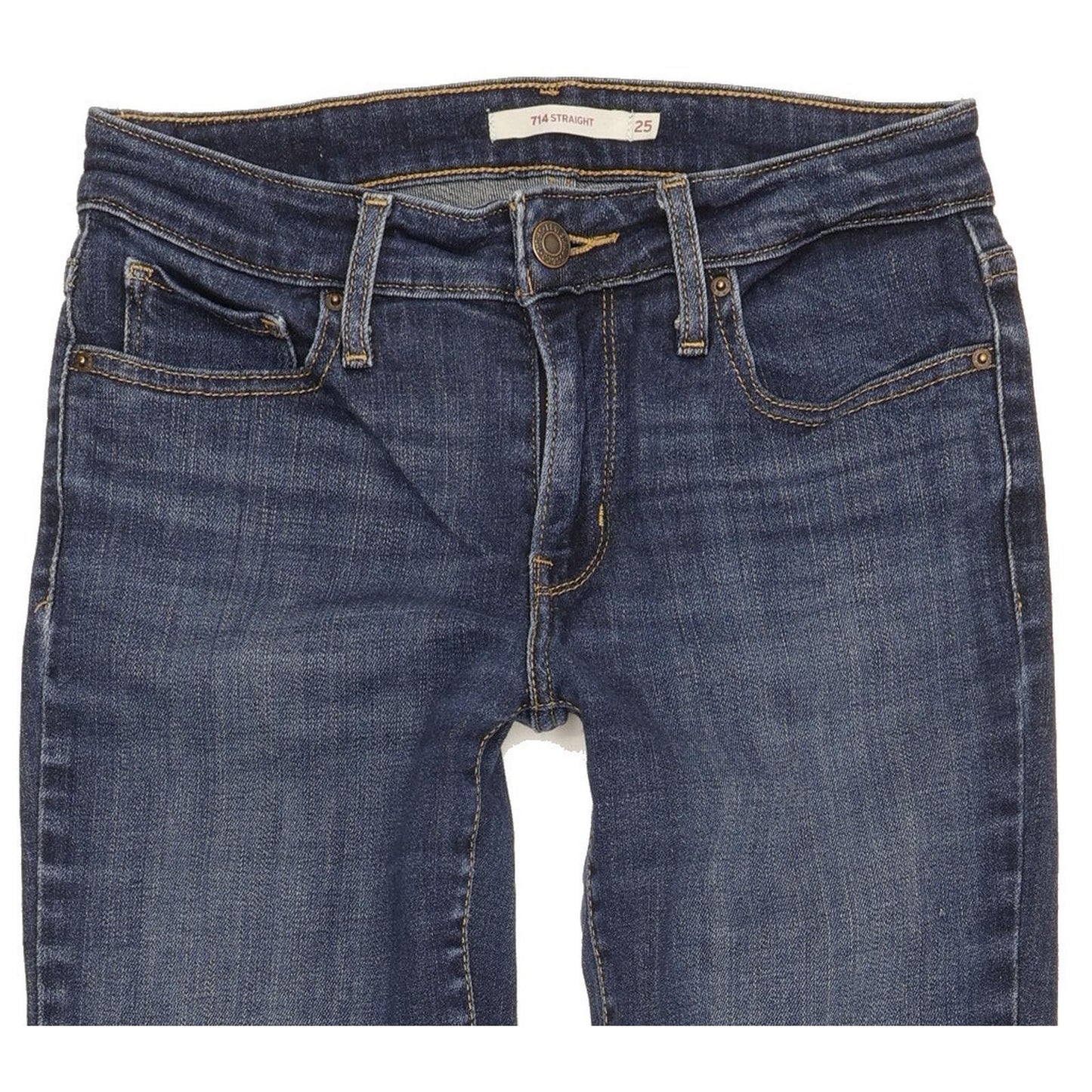 Levi's 714 Women Blue Straight Slim Stretch Jeans W25 L28
