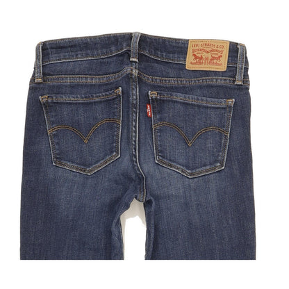 Levi's 714 Women Blue Straight Slim Stretch Jeans W25 L28