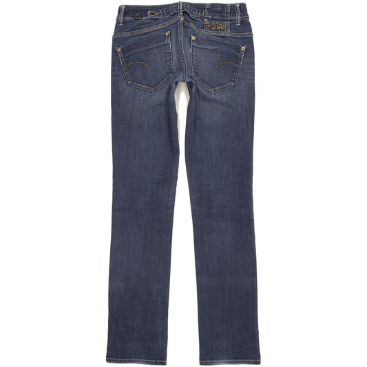 G-Star Midge Women Blue Straight Slim Stretch Jeans W28 L34