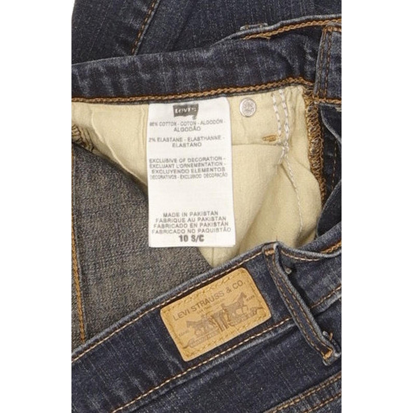 Levi's 512 Slimming Blue Straight Regular Stretch Jeans High Waisted W30 L29