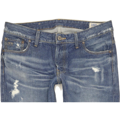 G-Star 3301 Low Men Blue Tapered Slim Jeans W34 L34