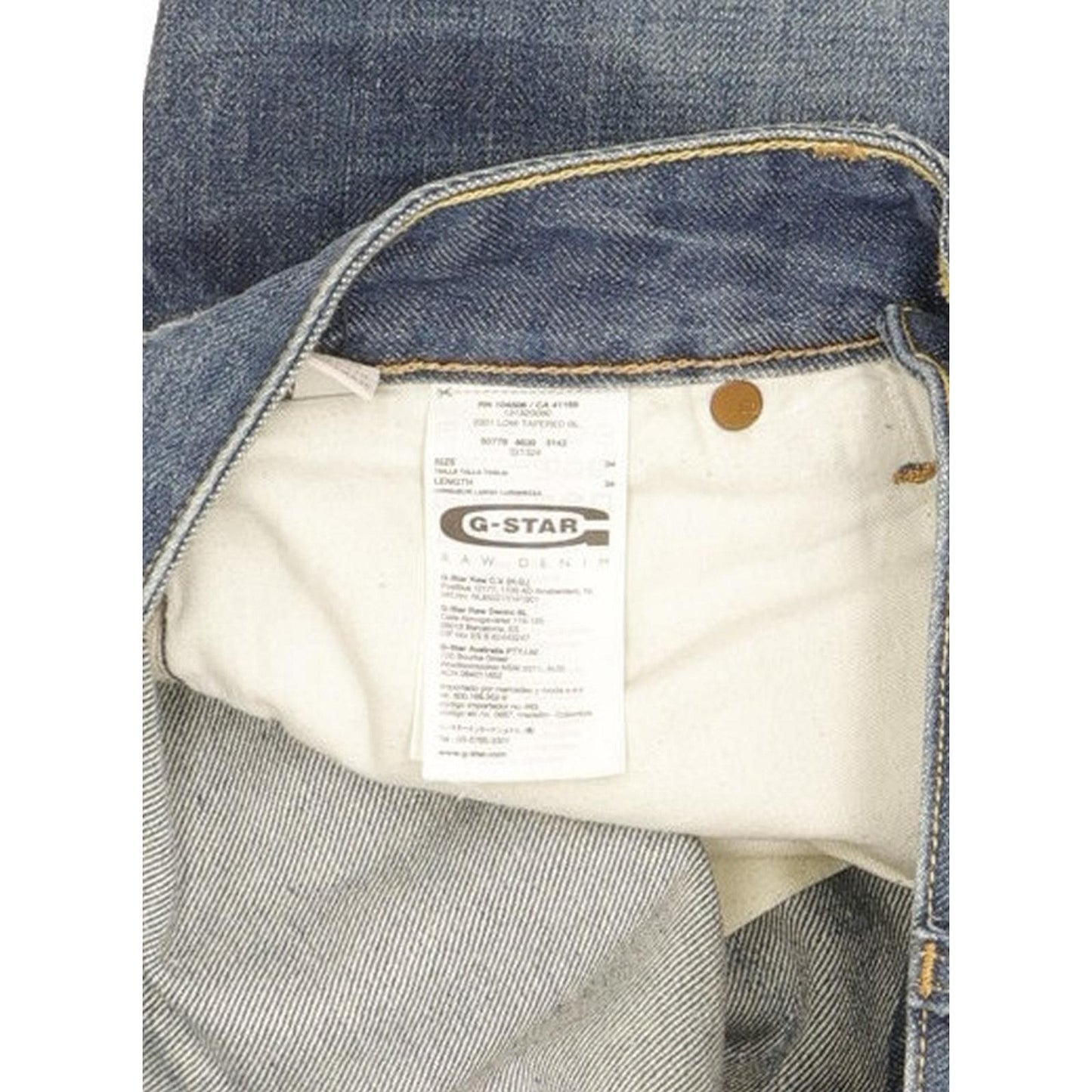 G-Star 3301 Low Men Blue Tapered Slim Jeans W34 L34