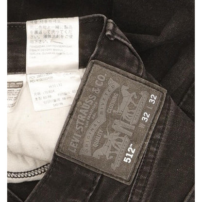 Levi's 512 Men Black Tapered Slim Stretch Jeans W32 L30
