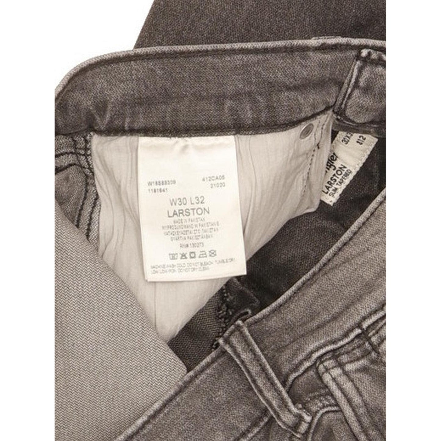 Wrangler Larston Men Grey Tapered Slim Stretch Jeans W30 L32