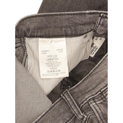 Wrangler Larston Men Grey Tapered Slim Stretch Jeans W30 L32