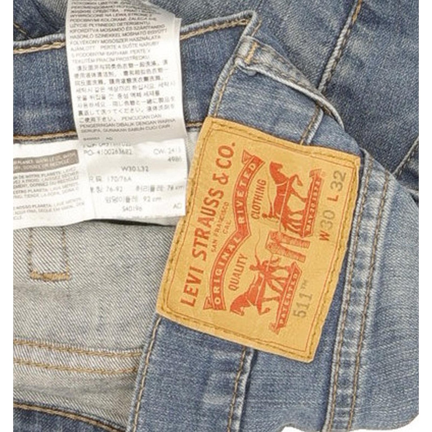 Levi's 511 Men Blue Straight Slim Stretch Jeans W30 L31