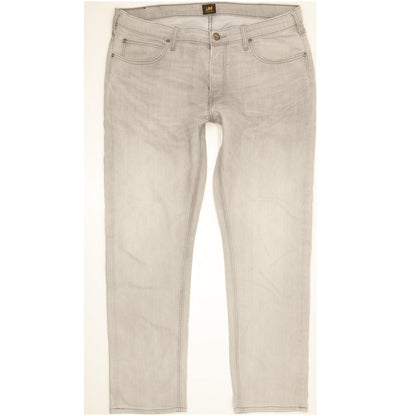 Lee Daren Men Grey Straight Slim Stretch Jeans W38 L31