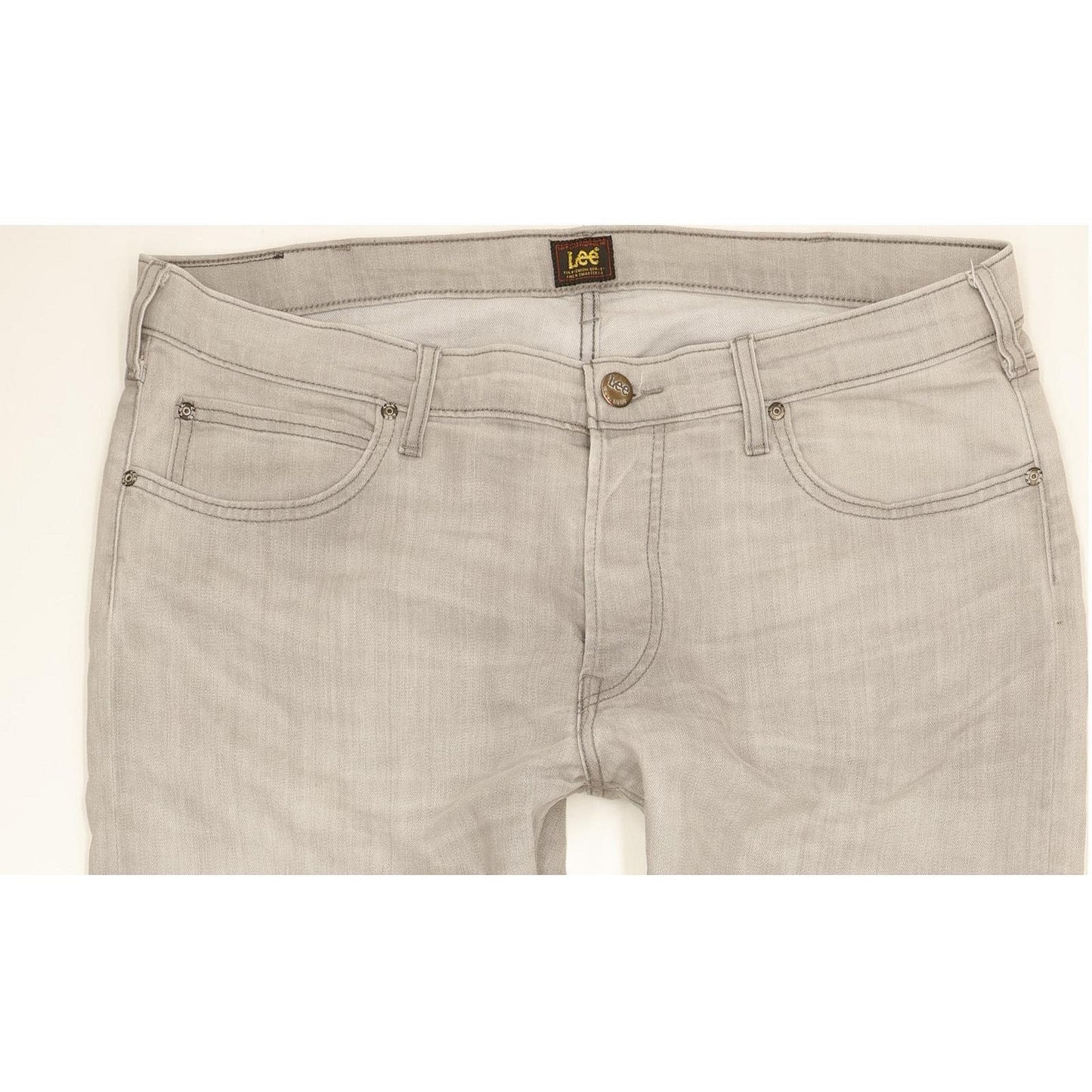 Lee Daren Men Grey Straight Slim Stretch Jeans W38 L31