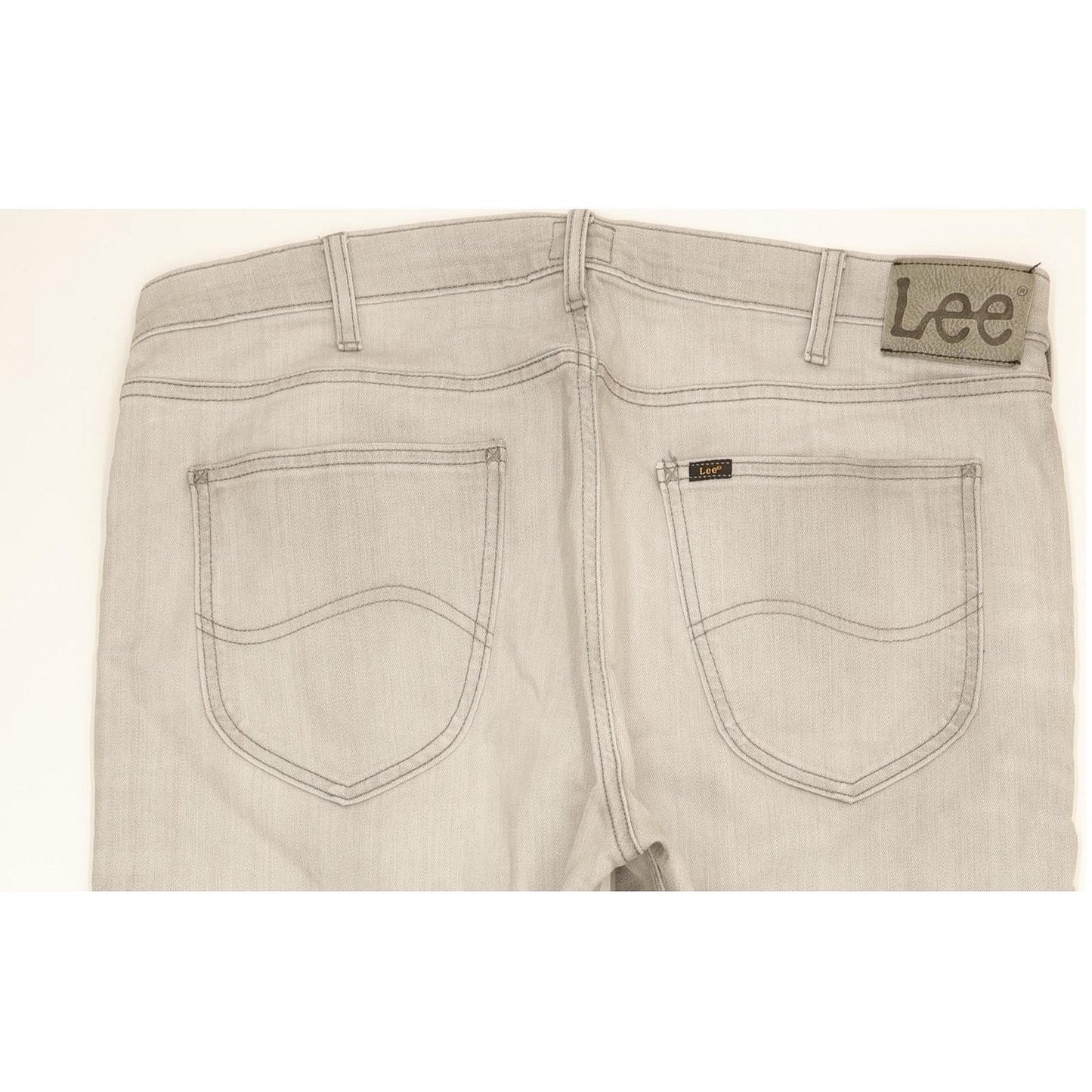 Lee Daren Men Grey Straight Slim Stretch Jeans W38 L31