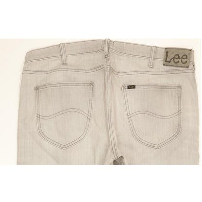 Lee Daren Men Grey Straight Slim Stretch Jeans W38 L31