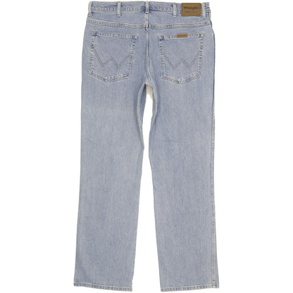 Wrangler Durable Quality Men Blue Straight Regular Stretch Jeans W38 L32