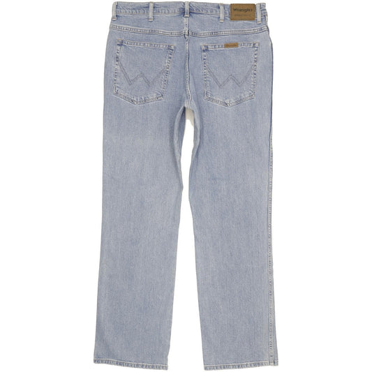 Wrangler Durable Quality Men Blue Straight Regular Stretch Jeans W38 L32