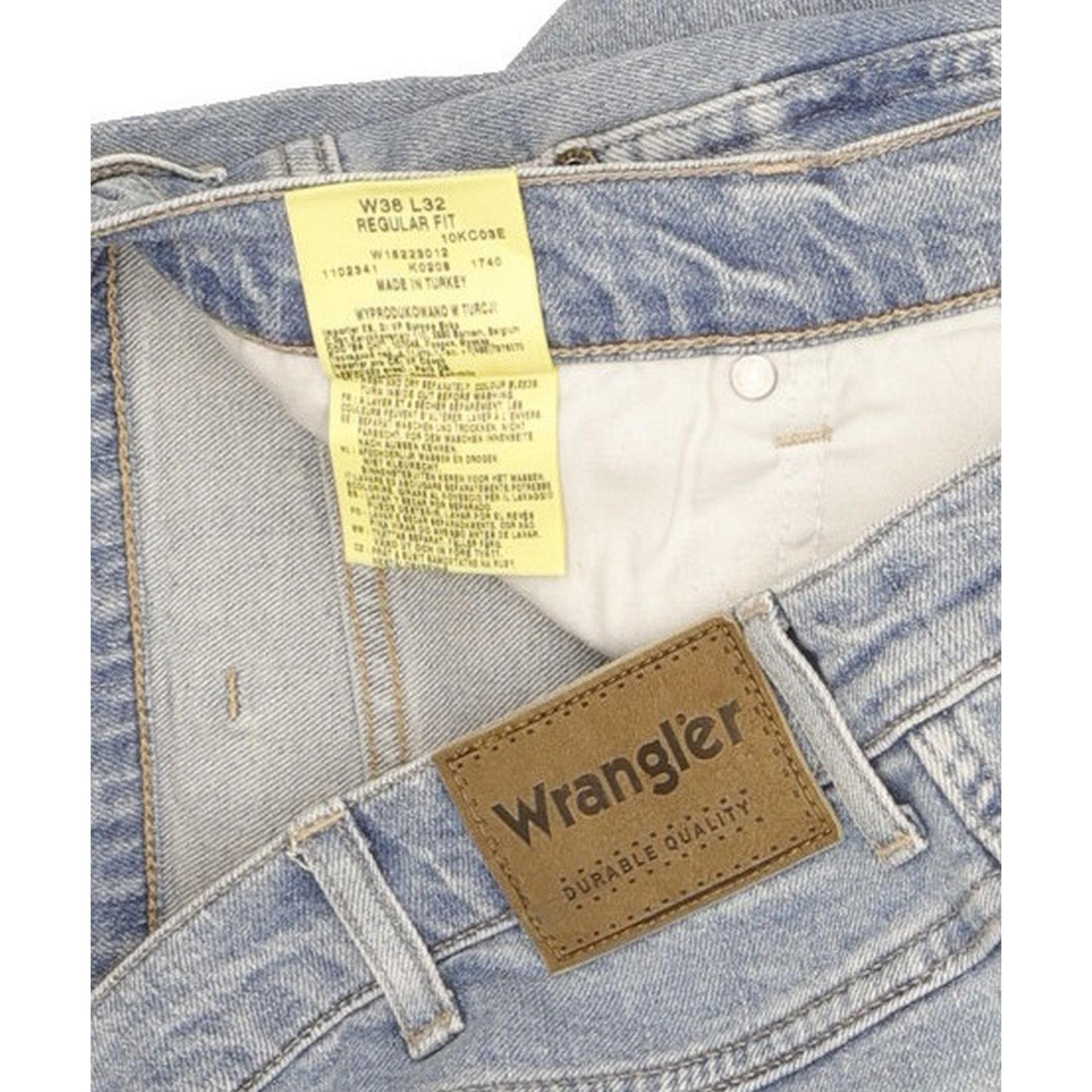 Wrangler Durable Quality Men Blue Straight Regular Stretch Jeans W38 L32