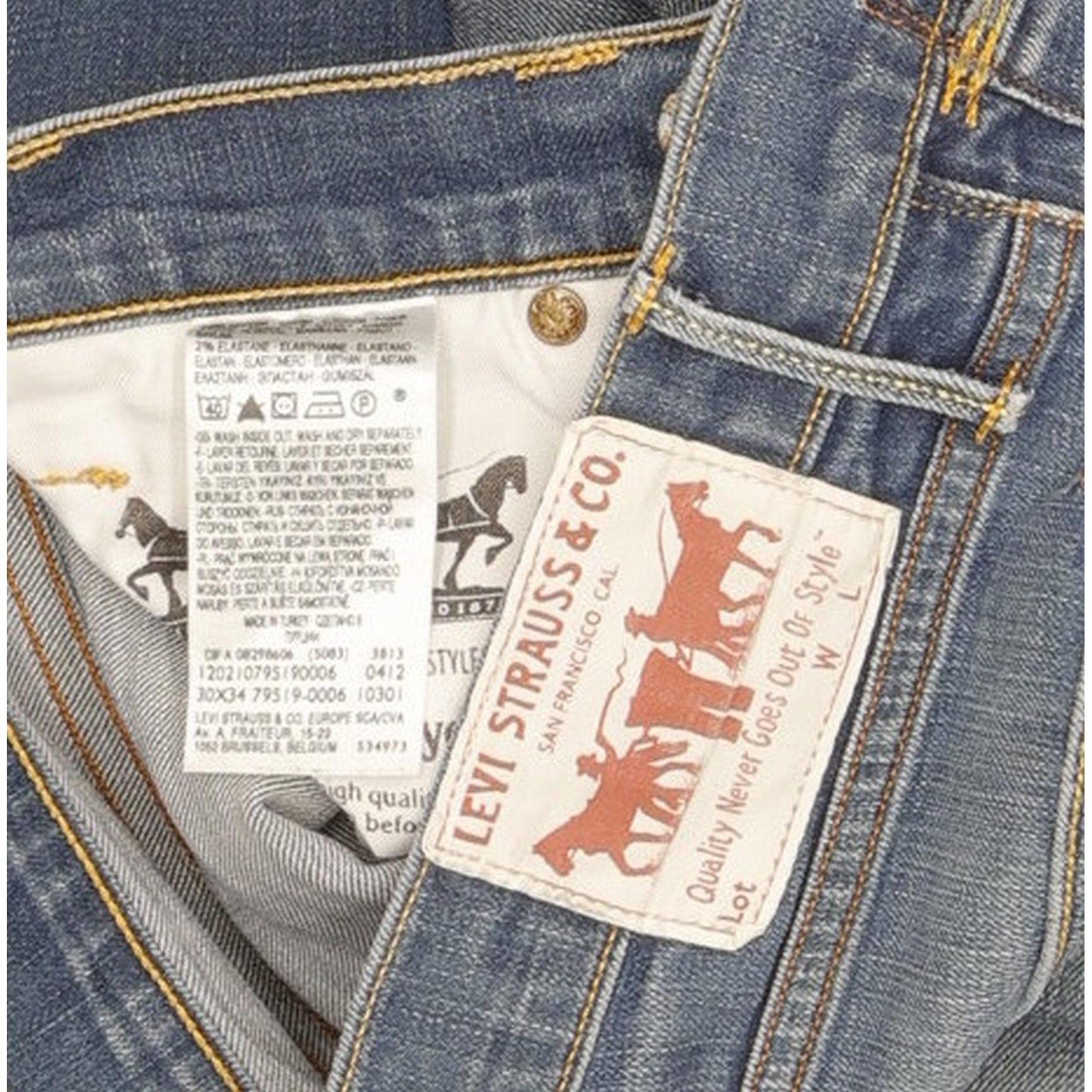 Levi's Men Blue Straight Slim Stretch Jeans W30 L30