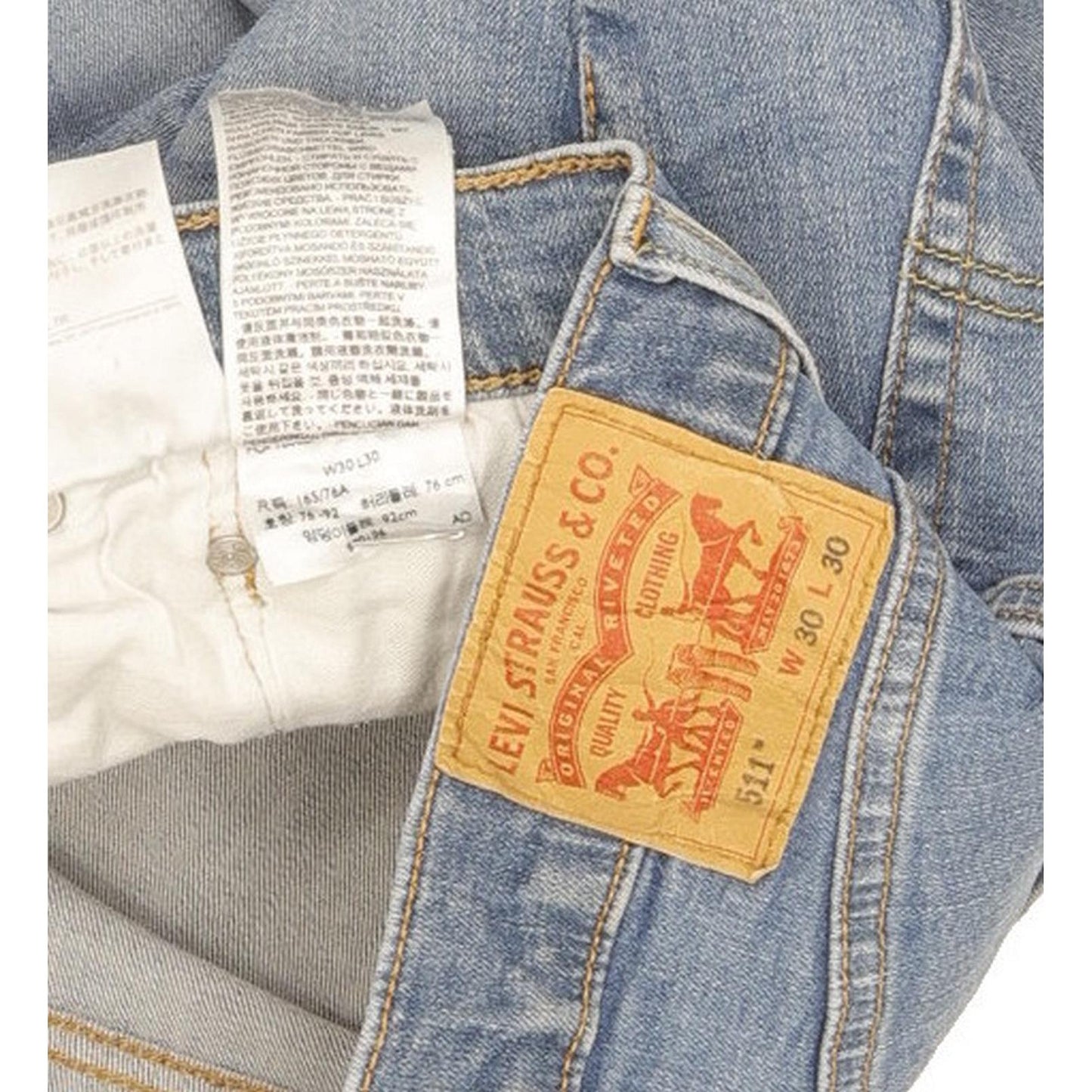Levi's 511 Men Blue Straight Slim Stretch Jeans W30 L29