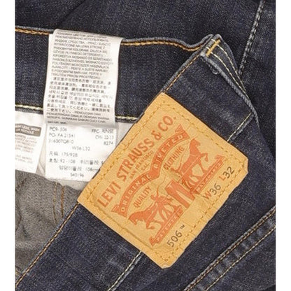 Levi's 506 Men Blue Straight Regular Stretch Jeans W36 L29