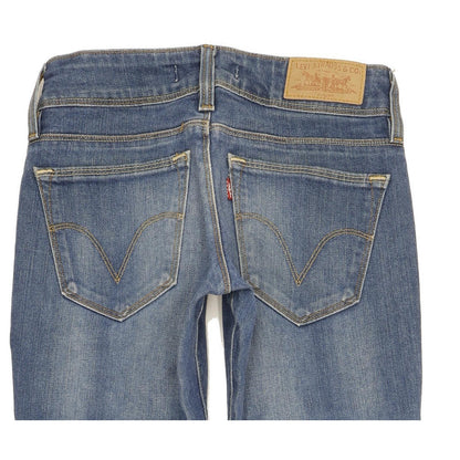 Levi's 470 Women Blue Straight Slim Stretch Jeans W27 L31