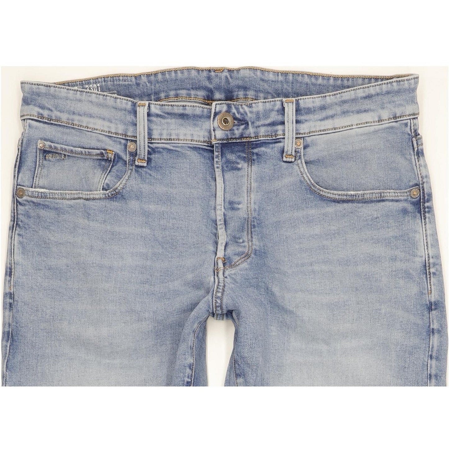 G-Star 3301 Men Blue Tapered Regular Stretch Jeans W34 L32