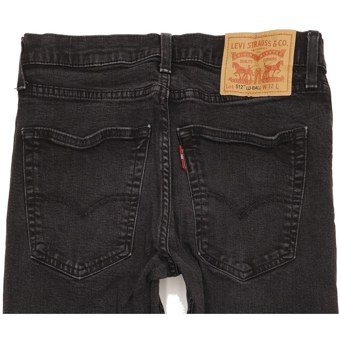 Levi's 512 Lo-Ball Men Black Tapered Slim Stretch Jeans W32 L31