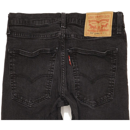 Levi's 512 Lo-Ball Men Black Tapered Slim Stretch Jeans W32 L31