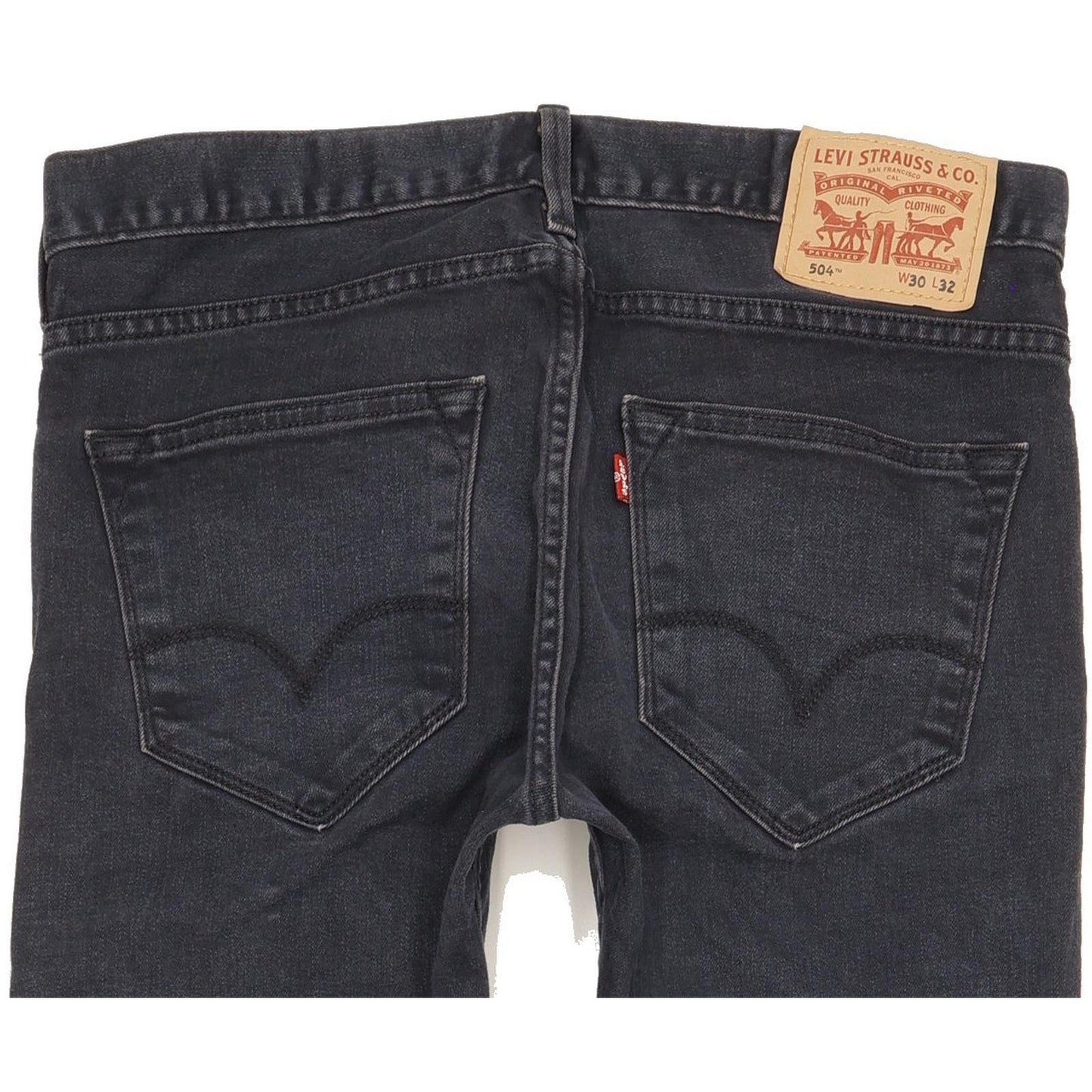 Levi's 504 Men Navy Straight Regular Stretch Jeans W30 L31