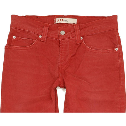 Levi's 511 Men Red Straight Slim Stretch Jeans W31 L34