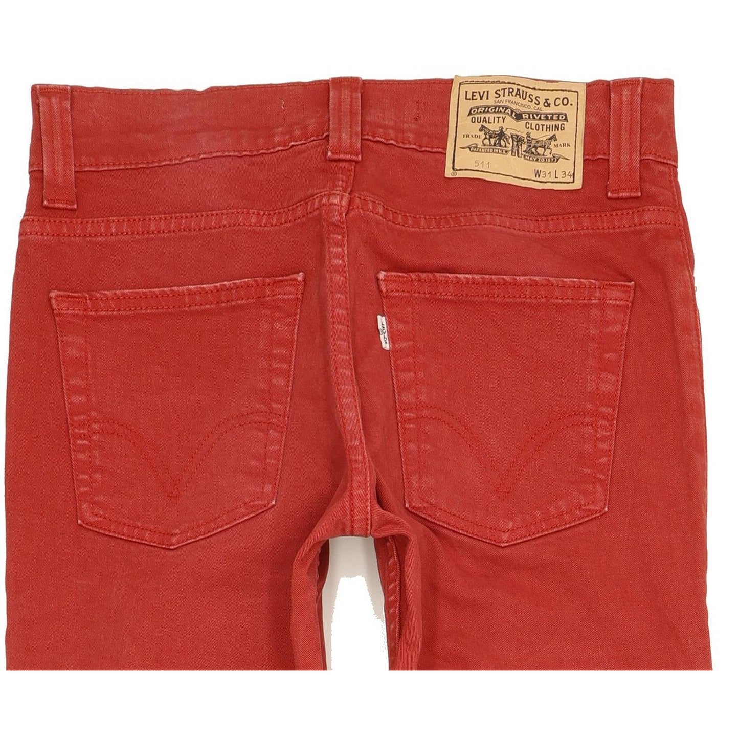 Levi's 511 Men Red Straight Slim Stretch Jeans W31 L34