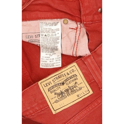 Levi's 511 Men Red Straight Slim Stretch Jeans W31 L34