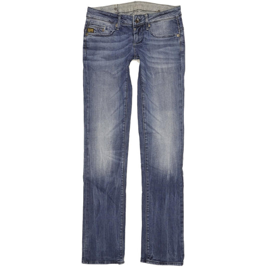 G-Star Women Blue Straight Slim Stretch Jeans W28 L34