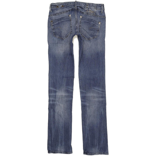 G-Star Women Blue Straight Slim Stretch Jeans W28 L34
