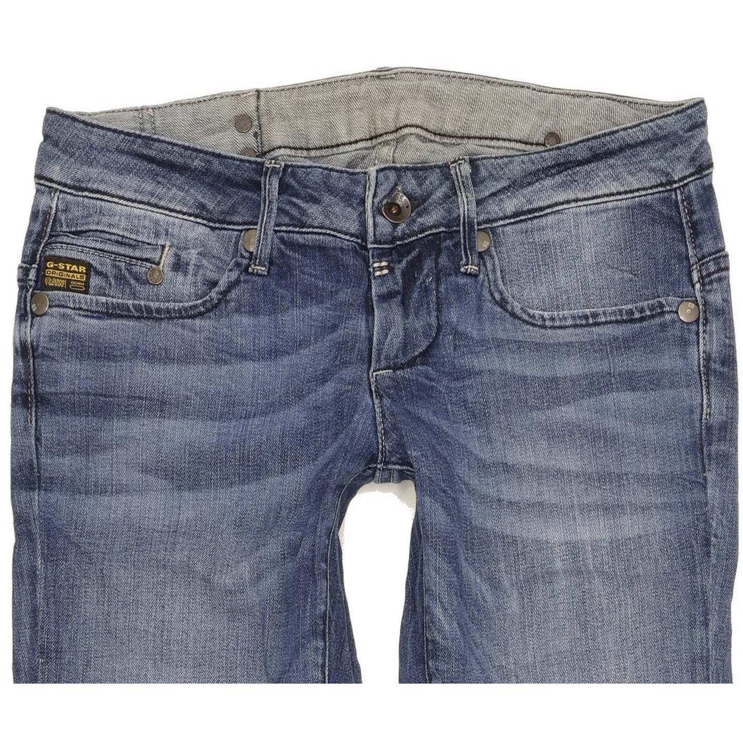 G-Star Women Blue Straight Slim Stretch Jeans W28 L34