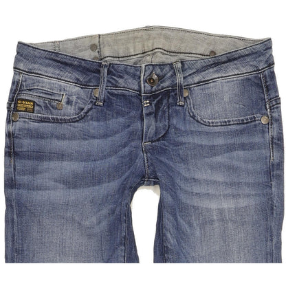 G-Star Women Blue Straight Slim Stretch Jeans W28 L34