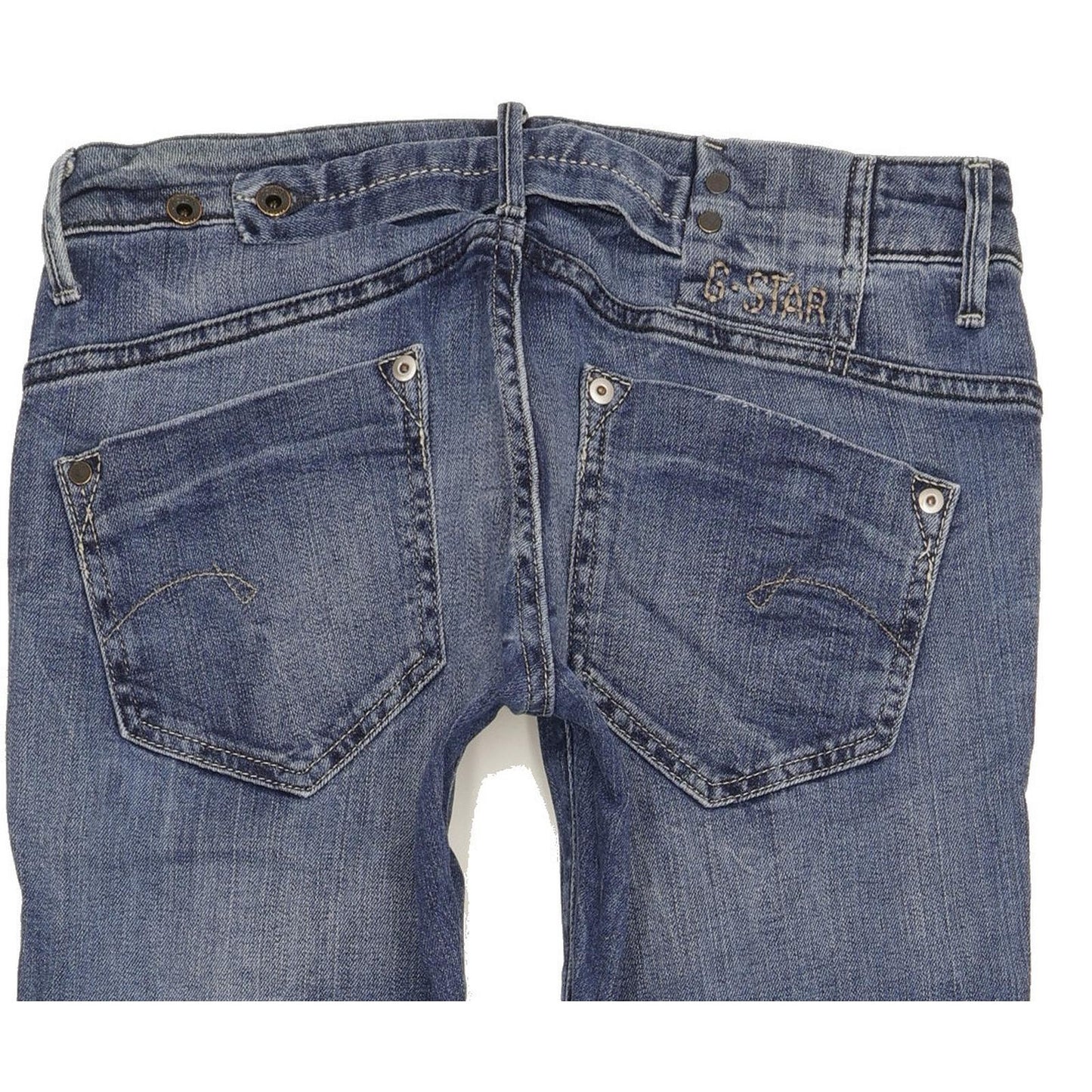G-Star Women Blue Straight Slim Stretch Jeans W28 L34