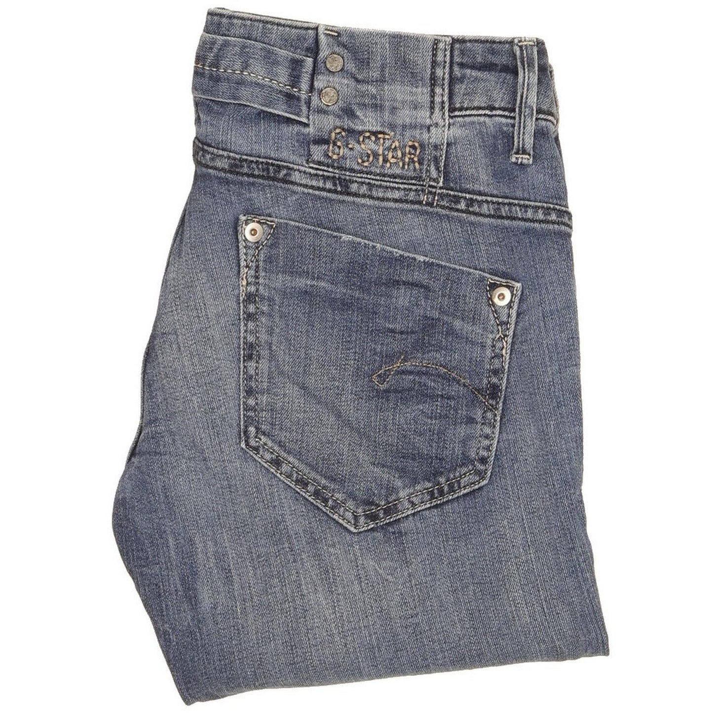G-Star Women Blue Straight Slim Stretch Jeans W28 L34