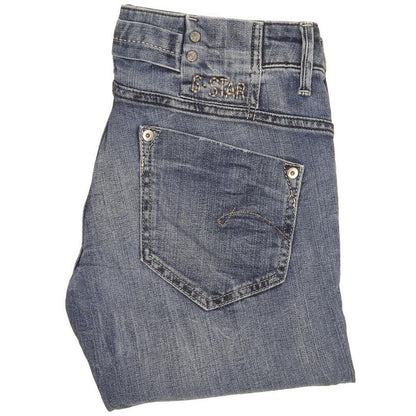 G-Star Women Blue Straight Slim Stretch Jeans W28 L34